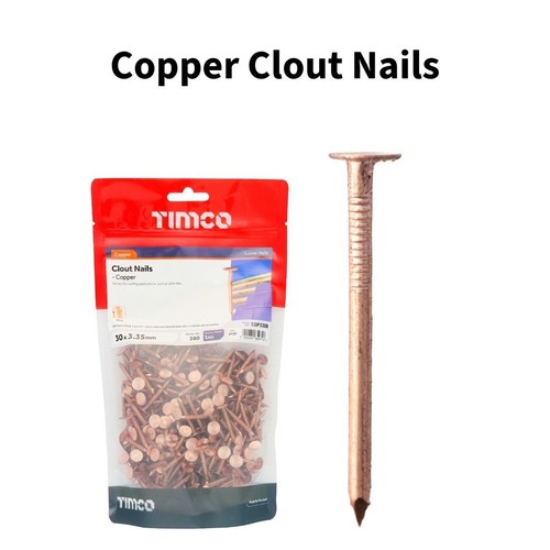 Copper clout nails 30mm - clout, 38mm
