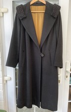 Vintage 1940s black midi coat