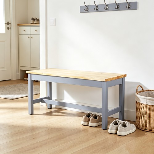 Grey bench 90cm dining room - bench,