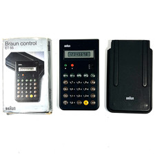 Rare 1981 Braun ET55 4835 Calculator Black D. Lubs and D. Rams Original Box