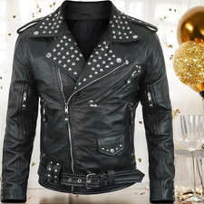 Handmade Black Studded Leather