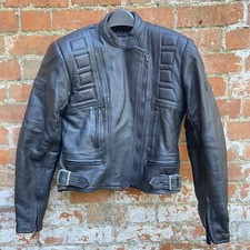 Belstaff Vintage Leather Motorcycle Jacket Womens S/M With Armour Padding Black