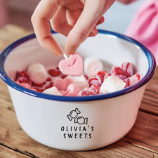 Engraved Enamel Snack Bowl