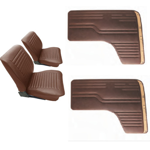 Brown faux leather seat covers - leather,