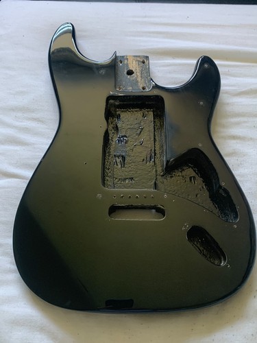 Black used electric guitar - black,