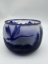 Emile Galle Glass Vase Antique Art Nouveau 180mm