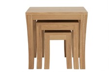 Nest of Tables Solid Oak Wood