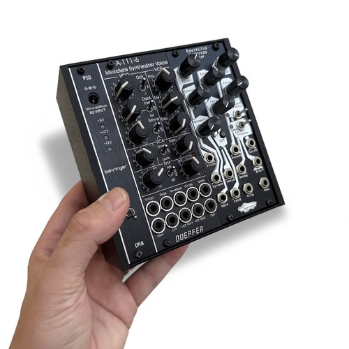 24hp black printed eurorack - black, 3d