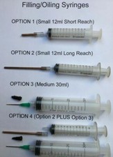 Filling/Oiling Syringes & Grease:  Live Steam Mamod, Wilesco, Bowman 8 Options.