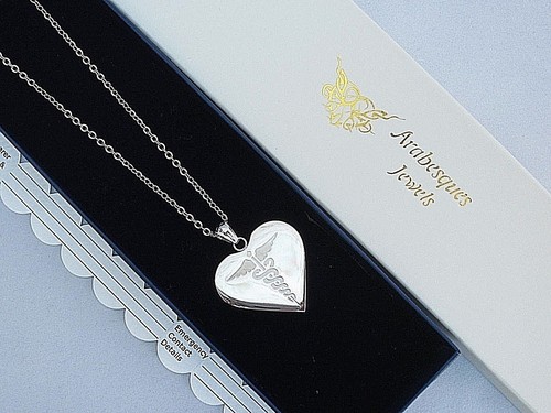 Ladies heart sos necklace - heart,