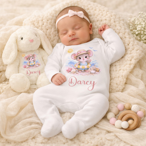 Personalised mouse sleepsuit - sleepsuit, &