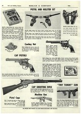1961 PAPER AD Young Buffalo Bill Toy Rifle Cap Gun Double Holster Maverick 