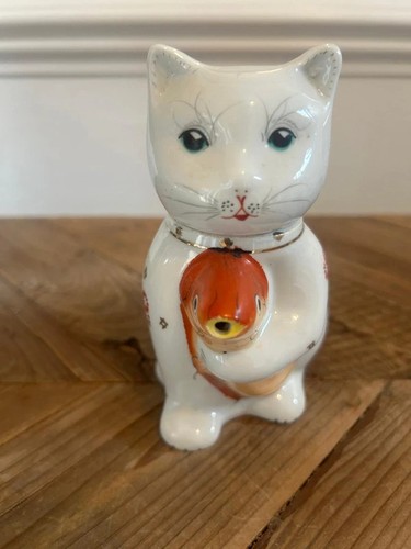Vintage style ceramic cat - style,