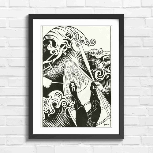 Bold japanese wave and boat - bold,