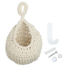 Hanging Fruit Baskets for Kitchen Mini Size Hanging Basket Beige