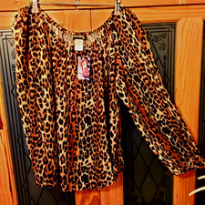 3XL 18 20 22 24 LAURA BYRNES PIN UP GIRL ROCKABILLY LEOPARD TOP SYLVIE BARDOT