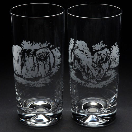 Pekingese dog highball glass - pekingese,