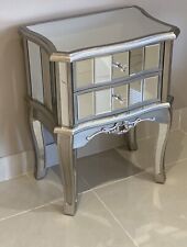 Argent Mirrored 2 Drawer Bedside Table cabinet lamp side table bedroom furniture