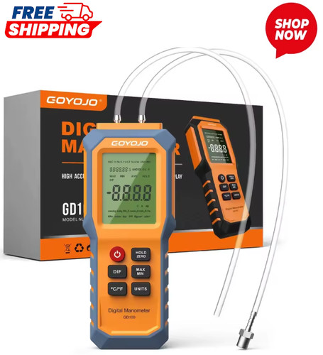 Digital manometer with - digital, backlit