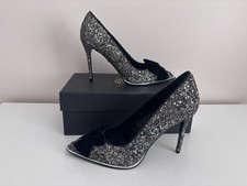 Kurt Geiger Charleston Ladies Multi Glitter Shoes With Black Bow - Size 6