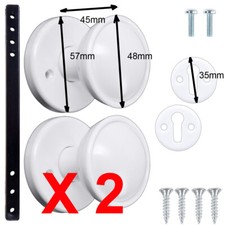 2 Sets of 48mm White Round