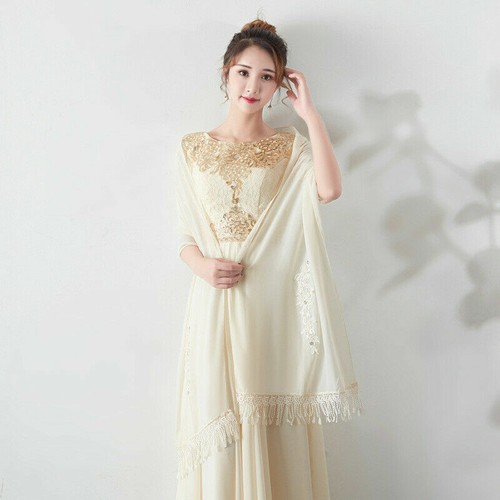 Chiffon tassel lace shawl - chiffon,