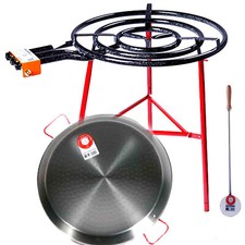 PAELLA SET: 70 cm Pan+ 70cm Gas Burner+ Reinforced Trippod+ 60cm Spoon