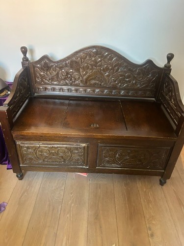 Antique carved wooden - wooden, storage