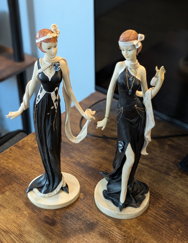 Art deco style pair lady - art,