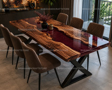 Handmade red epoxy river - red,