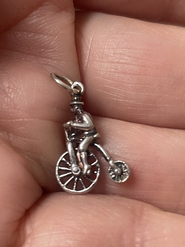 Vintage silver penny farthing - penny,