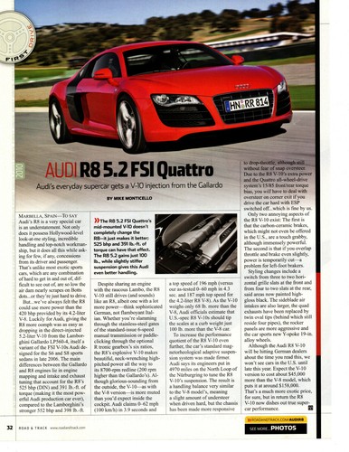 2010 audi fsi quattro - 2010, r8