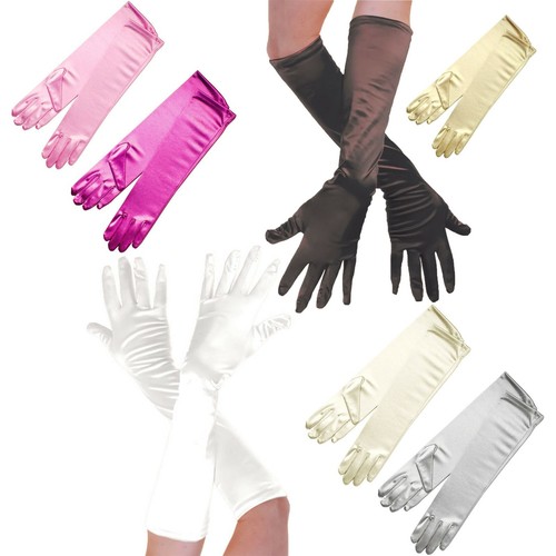 Womens ladies satin gloves hen - womens,