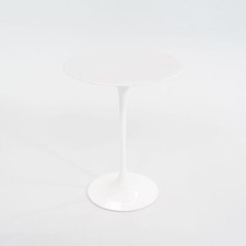 2008 Eero Saarinen for Knoll Tulip Pedestal Round Side Table 16" Marble Top
