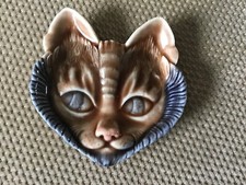 Vintage Wade Pet Faces Siamese Cat Face Pin Dish Tray Wall Hanging 60s 70s
