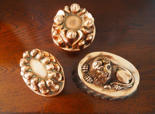 Antique copper jelly - , moulds