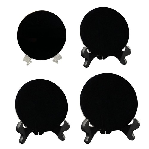 Obsidian stone disc - obsidian, disk