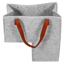 Heavy Duty Stair Basket with Handle Grocery Tote Bucket Felt Bin with