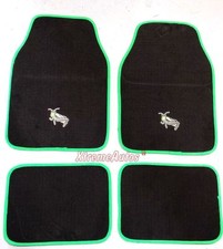 Universal Non-slip Full Carpet Green Grasshopper Car Mats 4PCE Fit Most Vehicles