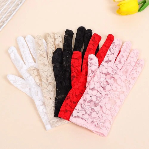 Womens lace gloves full finger - gloves,