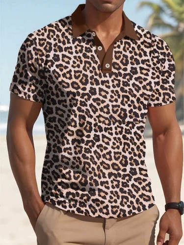 Mens leopard print shirt - mens, t-shirt