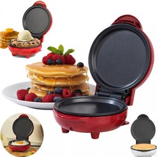 Snack Maker Mini Compact Pancake Egg Treat Maker & Grill Cookies Sandwiches Red