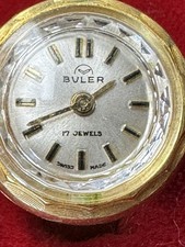 Vintage Buler 17 Jewels Ring with Swiss Made Wind Up Watch Movement Working