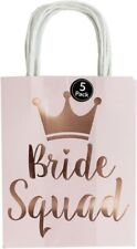 5 x Bride Squad Hen Party Pink Gold Paper Bags Bridal Shower Goodie Party Bags