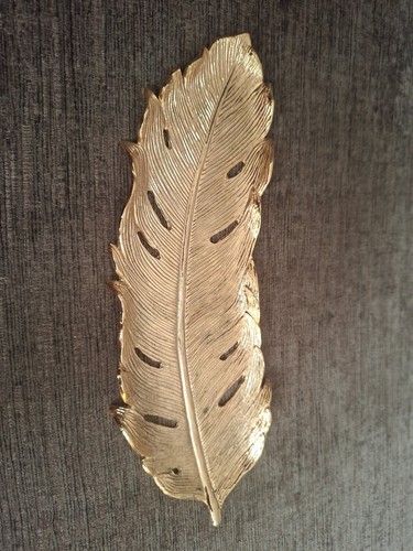 Gold feather tray - feather, biba
