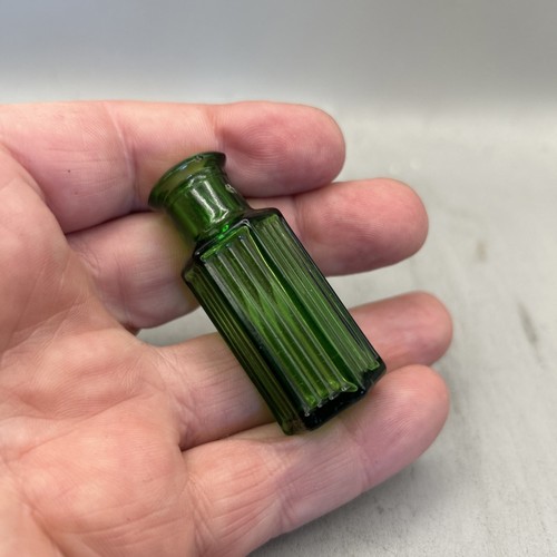 Tiny green glass unembossed - glass,