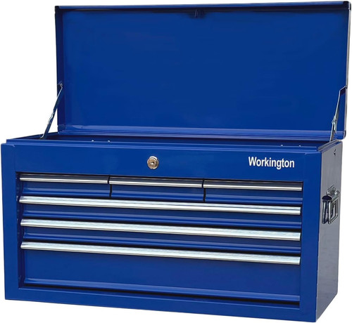 Portable metal tool chest with - portable,