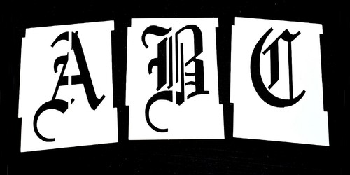 Alphabet letter stencils set - alphabet,