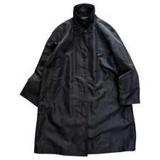 Margaret Howell Vintage Nylon Balmacaan Coat Black Old Tag Japan M F/S