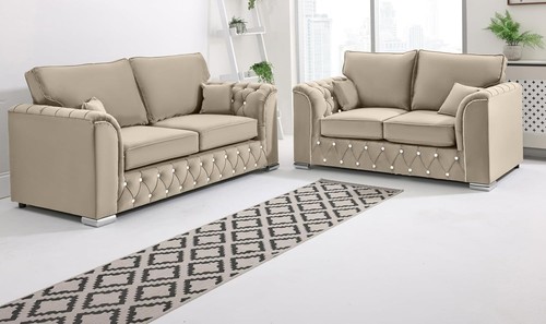 Velvet corner sofa - sofa, set